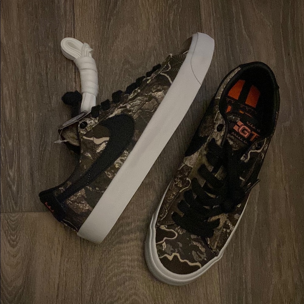 Nike Brown and Black Camouflage Sneakers